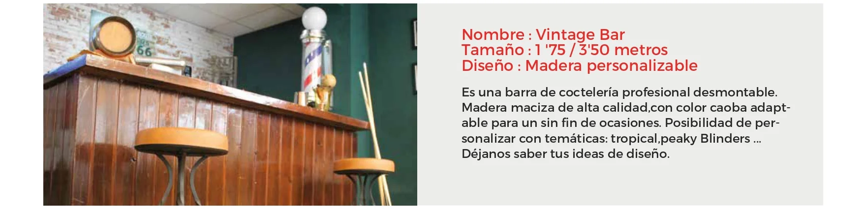 Barra de cócteles Vintage