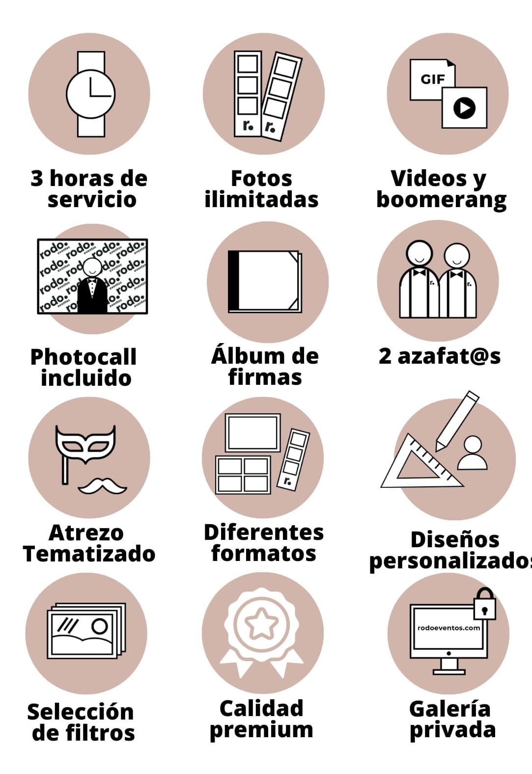 Pack de fotomatón para bodas y eventos